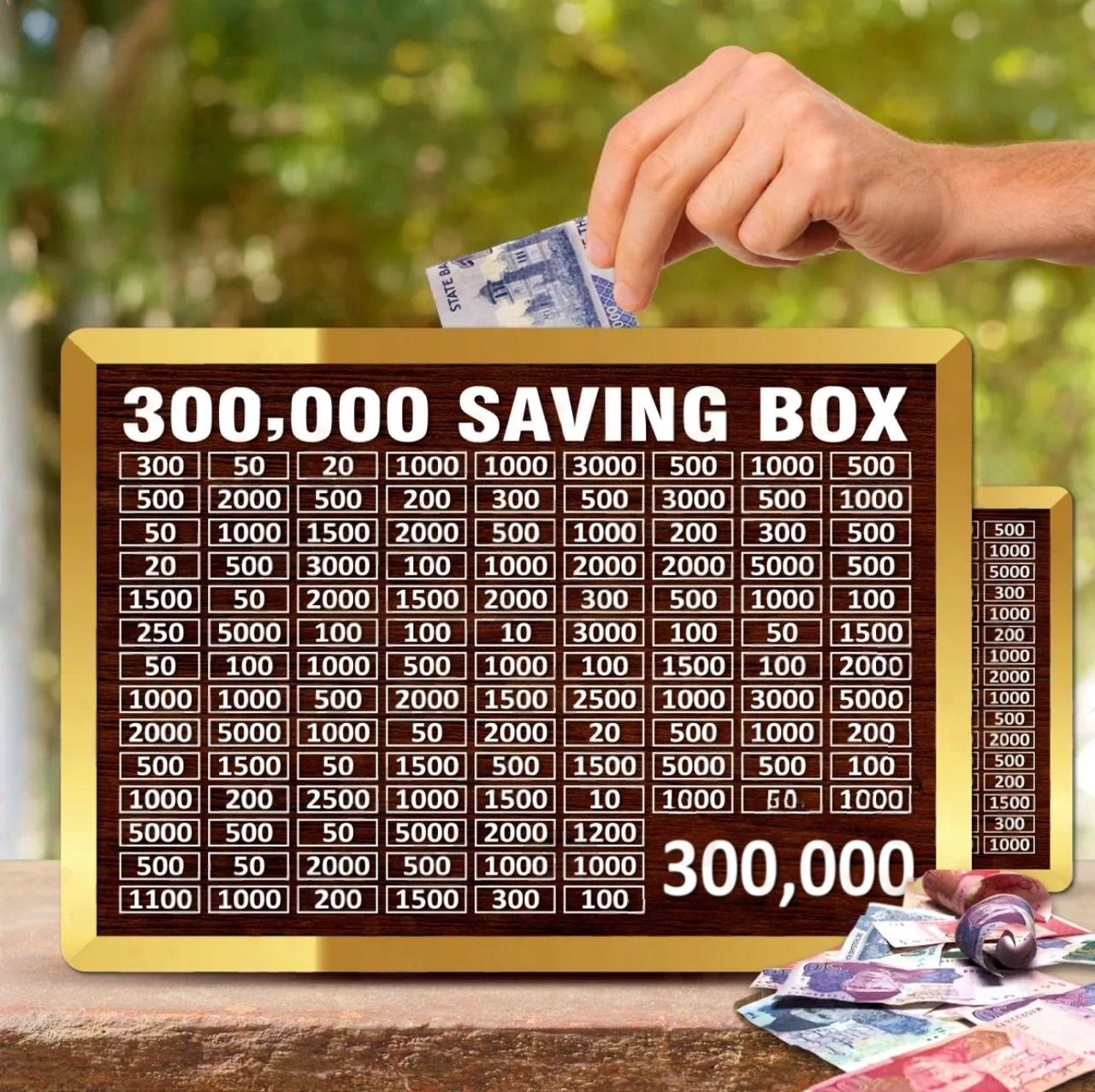 100,000 PKR Wooden Money Saving Box | Cash Challenge Tracker | Umrah Budget Savings Organizer for Kids & Adults I Money Box I